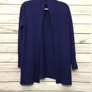 Eileen Fisher Royal Blue 100% Merino Wool Cardigan